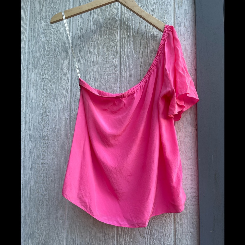 - Lilly Pulitzer silk one shoulder top